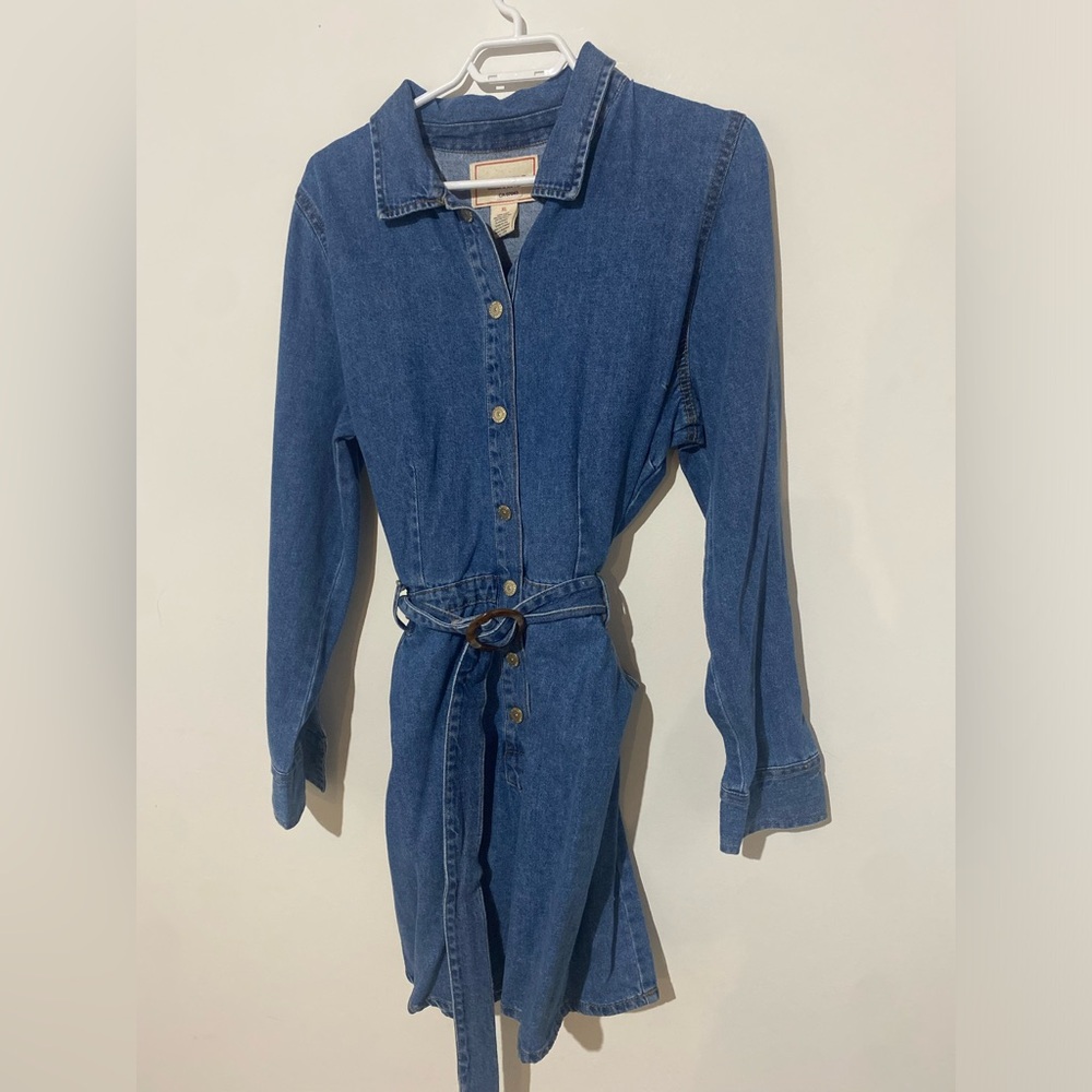 Blue Denim Button-Up Dress
